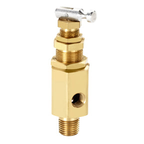 Puma 95-125  psi unloader valve, 2407007, 1/4" MPT, w/ 1/8" FPT unloader, toggle