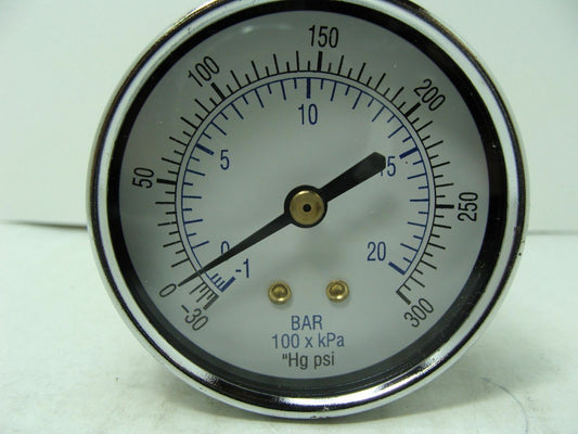 Champion M519C Discharge Pressure Gauge - 300 Psi Rating, 1/4" center back mount